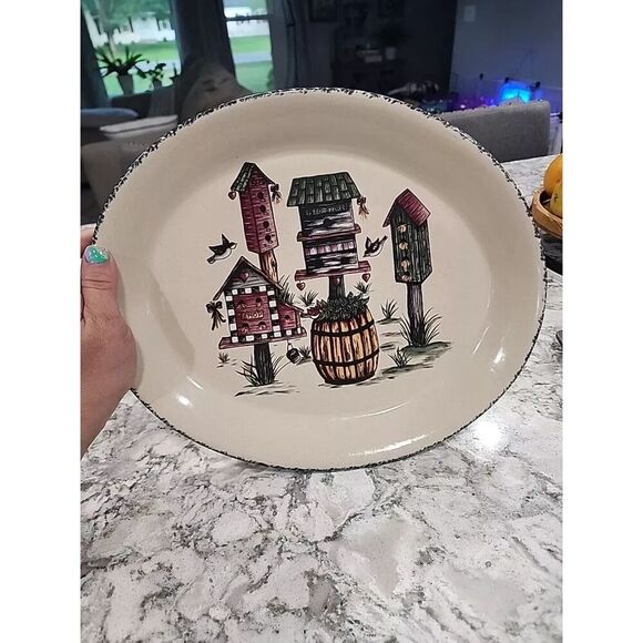 Better Home & Garden serving plate birdhouse collection - Picture 1 of 4